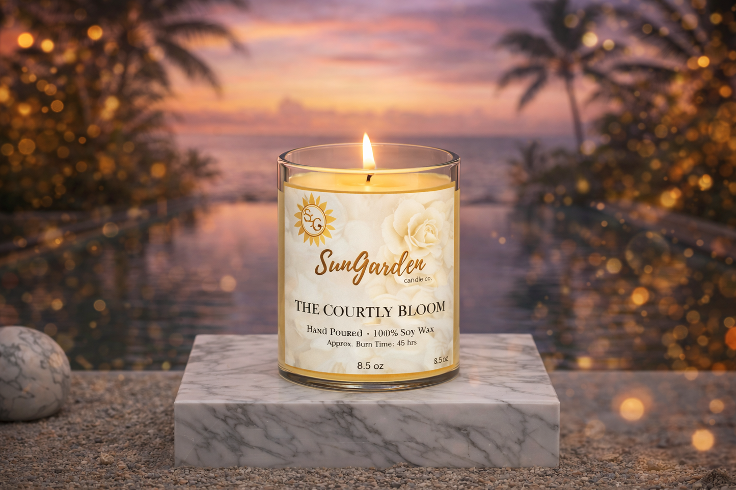 The Courtly Bloom, 8.5 oz cotton wick