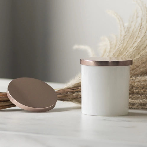 Rose Gold Metal Flat Lid